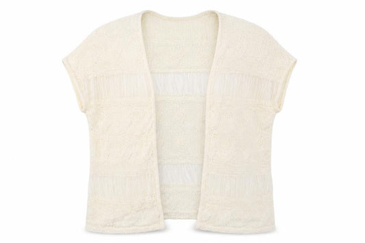 Front view of George women’s white knit cardigan jumper, size L