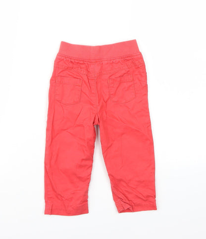 Back view of Marks & Spencer Baby Red Jogger Trousers, size 12, Months