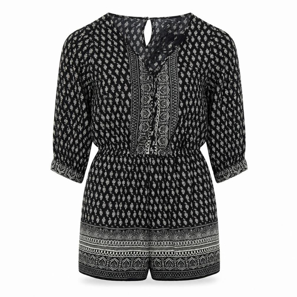 Atmosphere Womens Black Geometric  Playsuit One-Piece Size 10