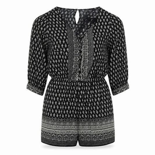Atmosphere Womens Black Geometric  Playsuit One-Piece Size 10
