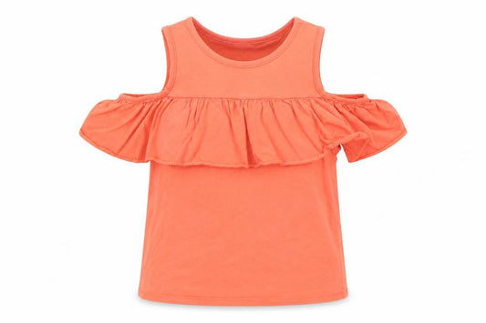 Front view of Matalan girls’ pink basic t-shirt, size 6, years - salmon pink