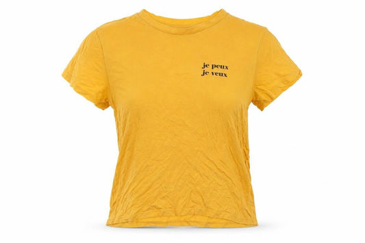 Divided by H&M Womens Yellow   Cropped T-Shirt Size XS