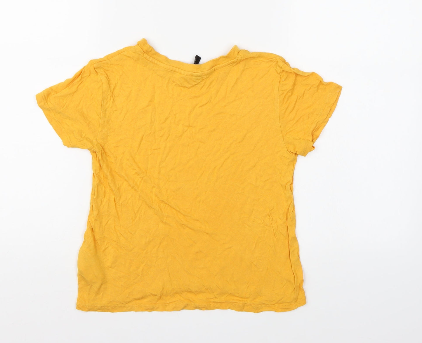 Divided by H&M Womens Yellow   Cropped T-Shirt Size XS