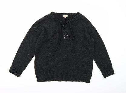 Additional front view of Lottie women’s grey knit jumper, size UK 12