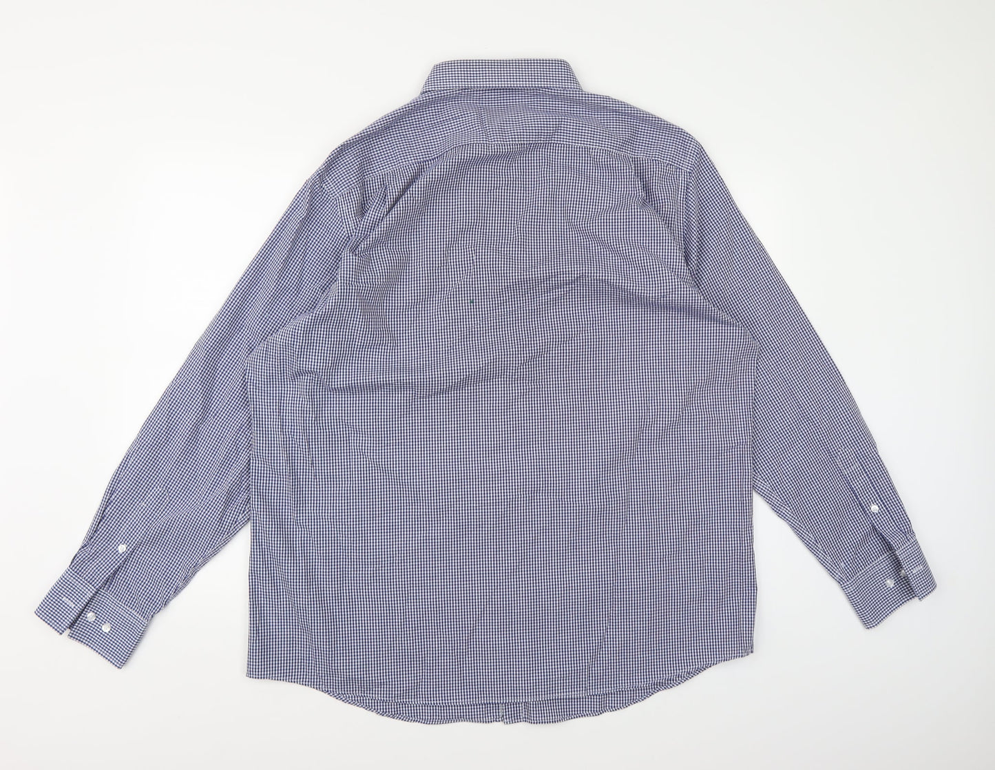 Debenhams Mens Blue Check   Button-Up Size 17.5