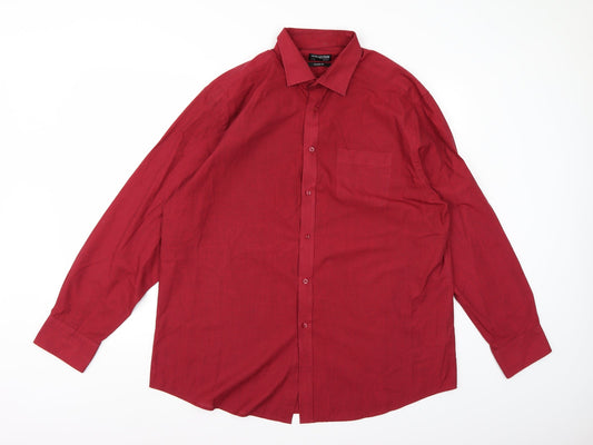 Debenhams Mens Red    Button-Up Size 17.5