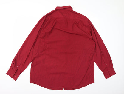 Back view of Debenhams men’s red button-up, size 17.5