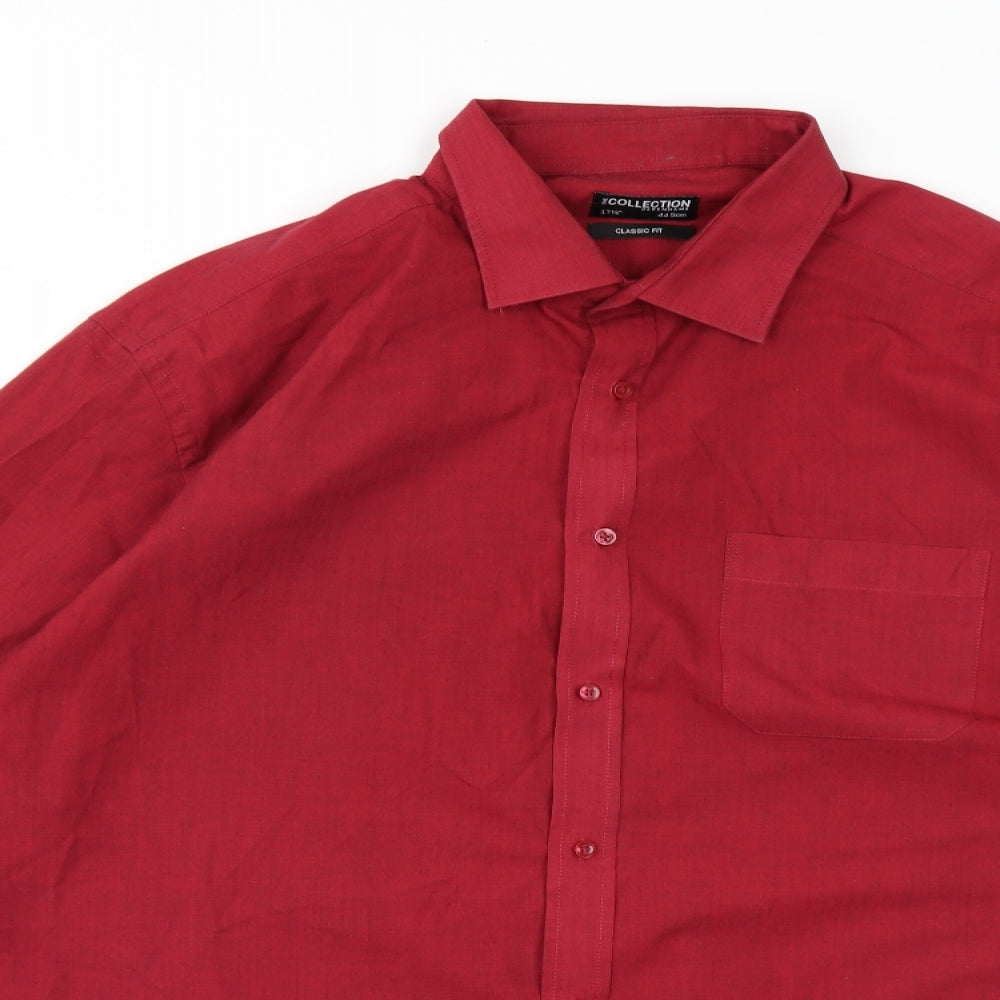 Debenhams Mens Red    Button-Up Size 17.5