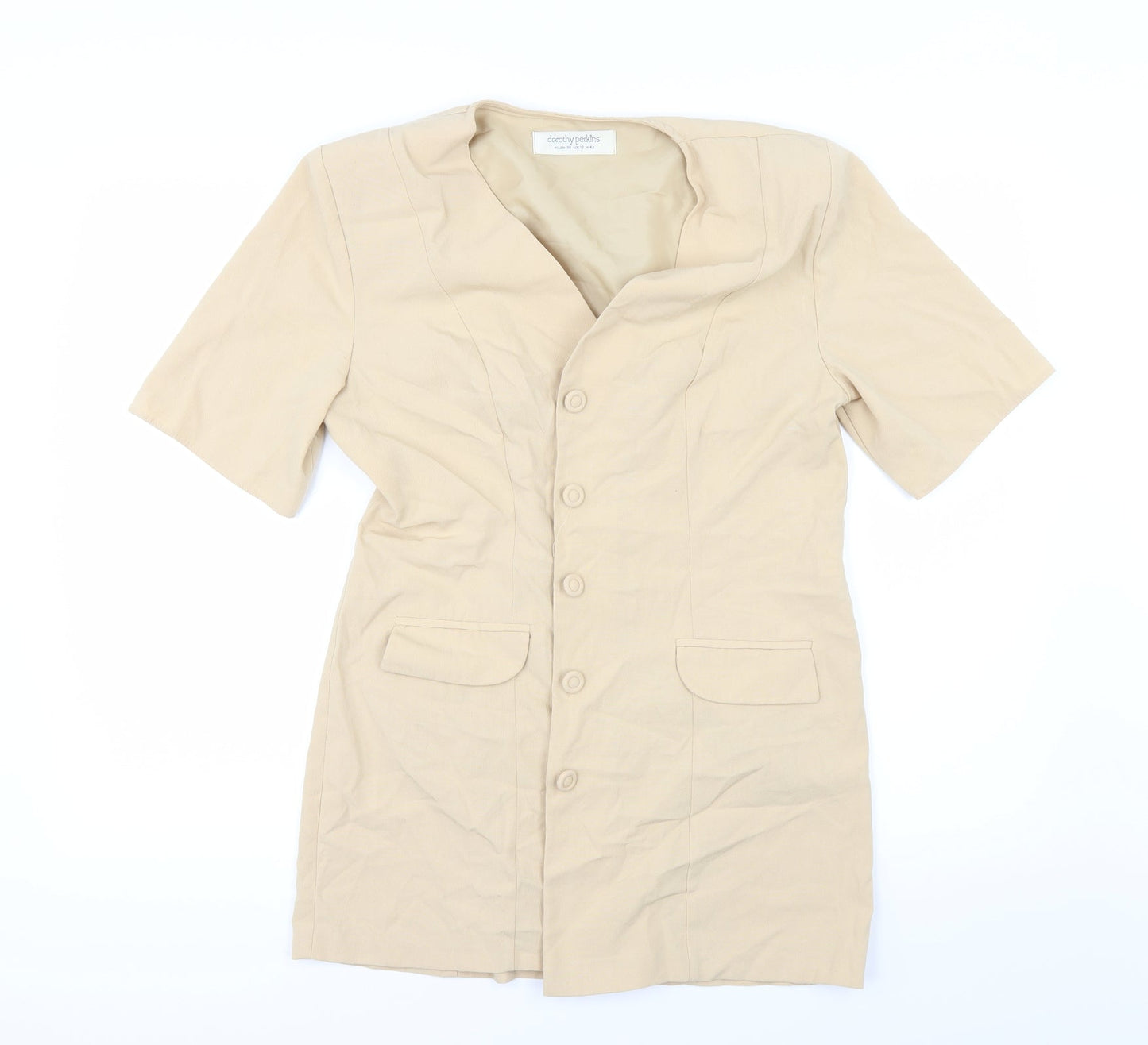 Dorothy Perkins Womens Beige   Overcoat Coat Size 12