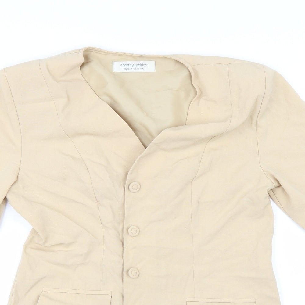 Dorothy Perkins Womens Beige   Overcoat Coat Size 12