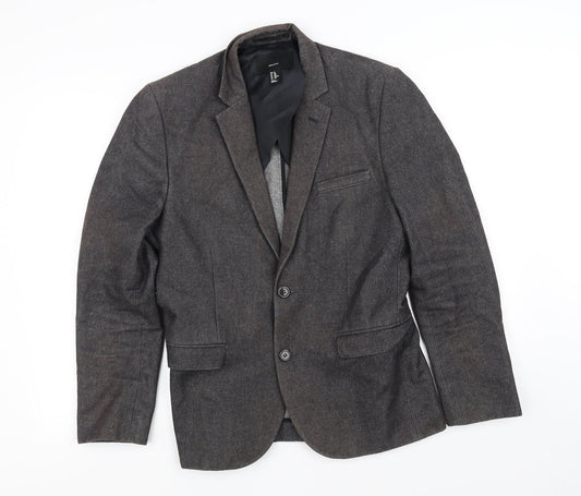 H&M Mens Grey   Jacket Suit Jacket Size 36
