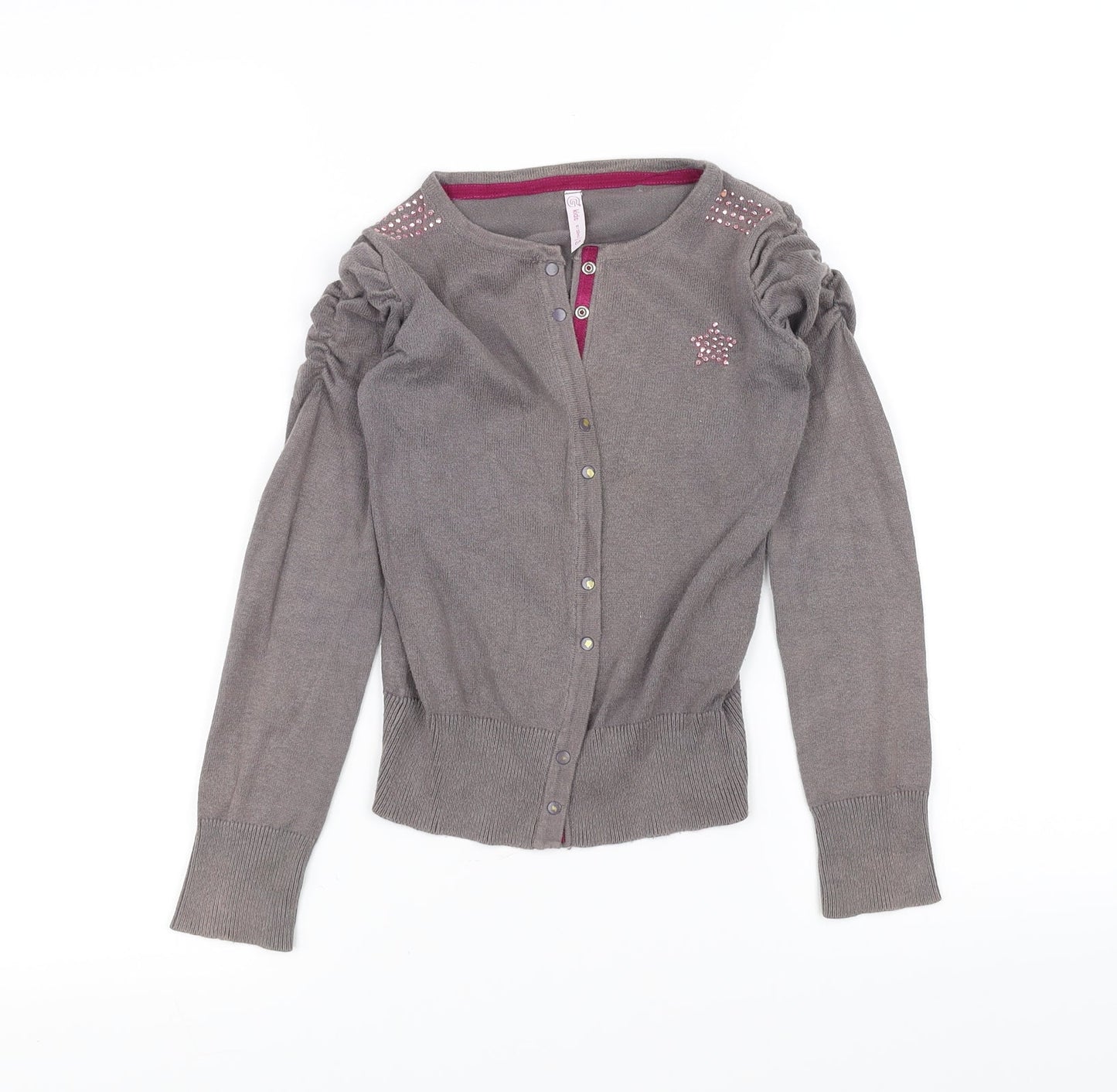 Preworn Girls Grey   Basic Button-Up Size 8 Years