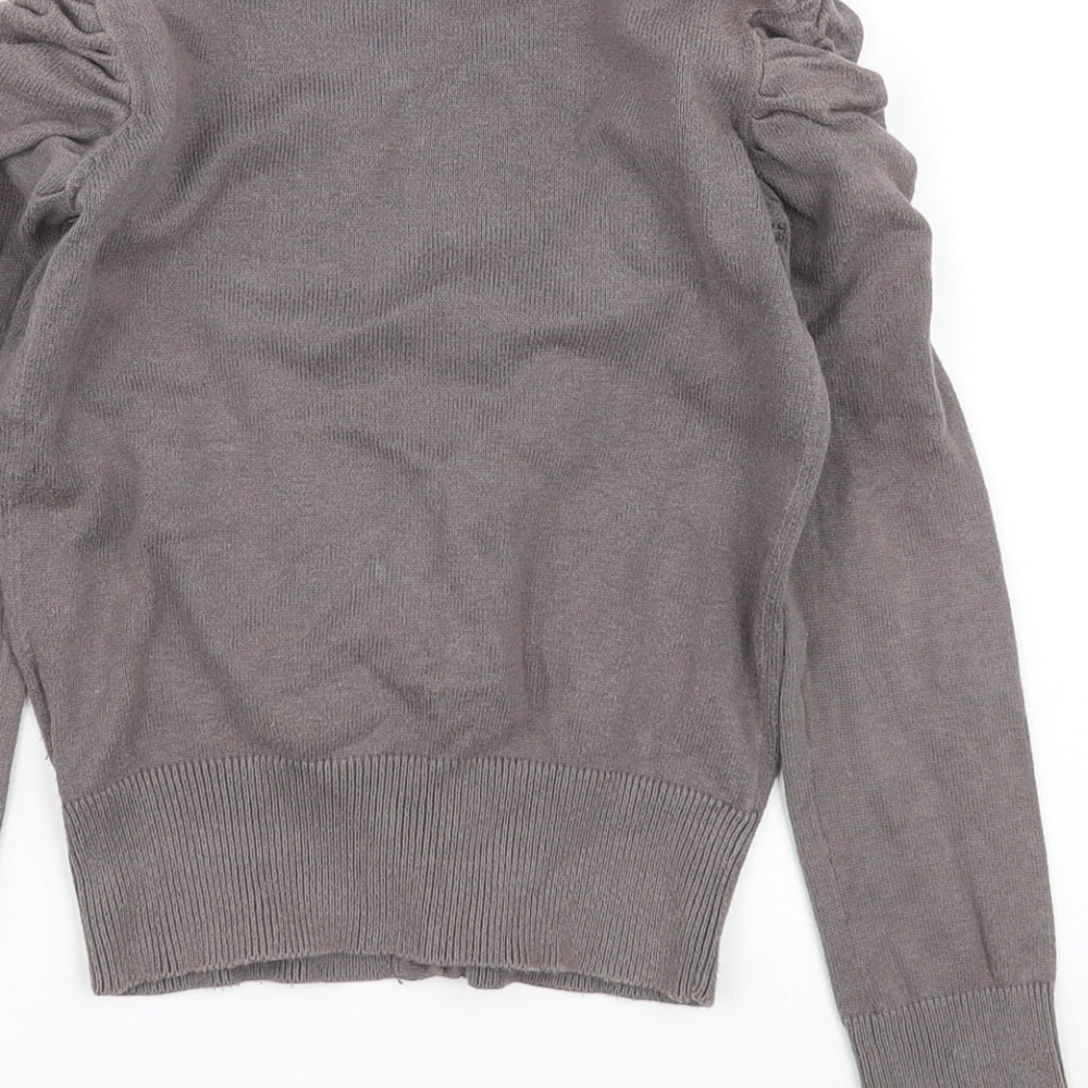 Preworn Girls Grey   Basic Button-Up Size 8 Years