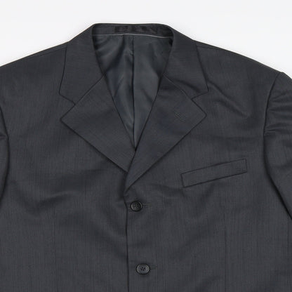 Close-up detail of Zantos men’s grey jacket blazer, size 42