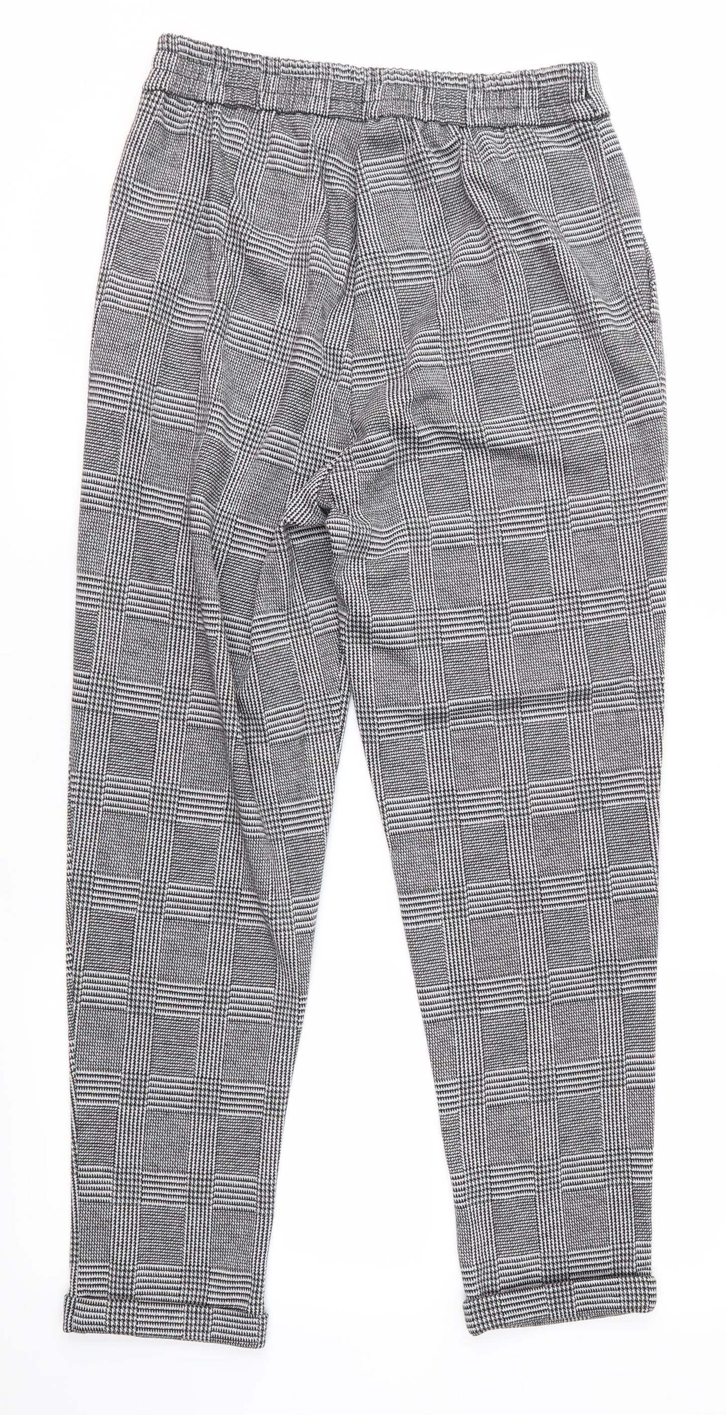 F&F Womens Black Plaid  Trousers  Size 10 L25 in