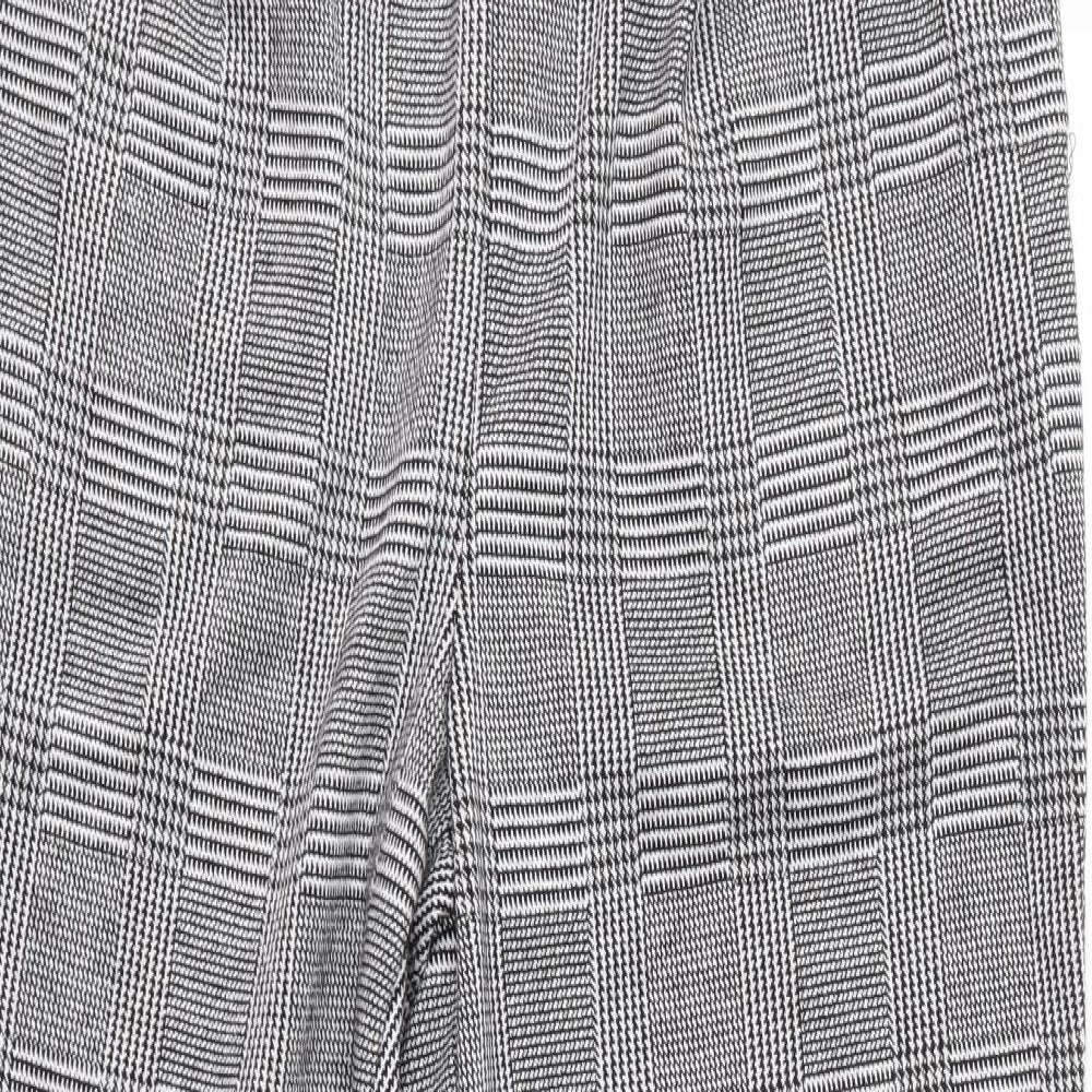 F&F Womens Black Plaid  Trousers  Size 10 L25 in