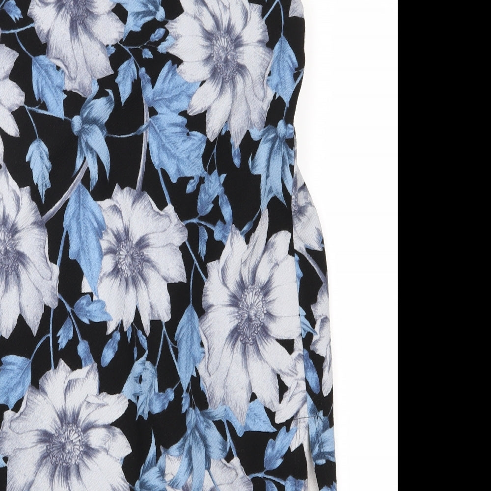 New Look Womens Blue Floral  Cardigan Jumper Size 10