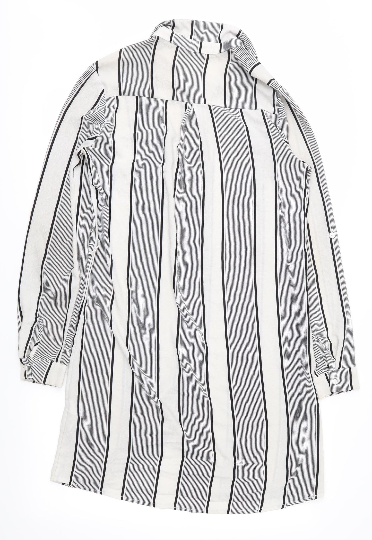 CAMEO ROSE Womens Ivory Striped  Basic Button-Up Size 8