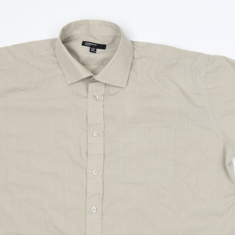 Cedar Wood State Mens Beige    Button-Up Size 17.5
