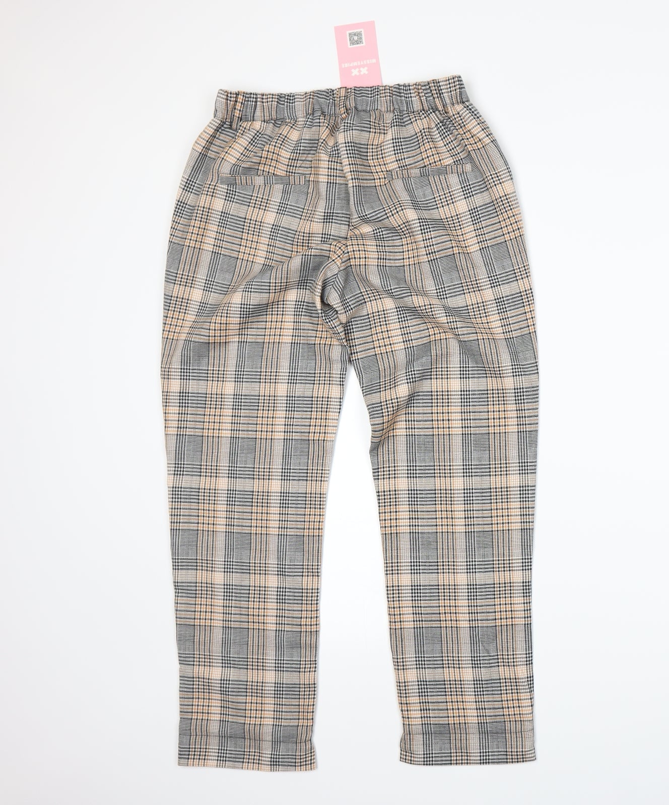 Missyempire Womens Orange Plaid  Trousers  Size 8 L25 in