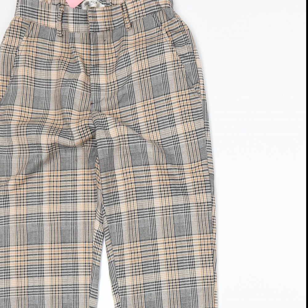 Missyempire Womens Orange Plaid  Trousers  Size 8 L25 in