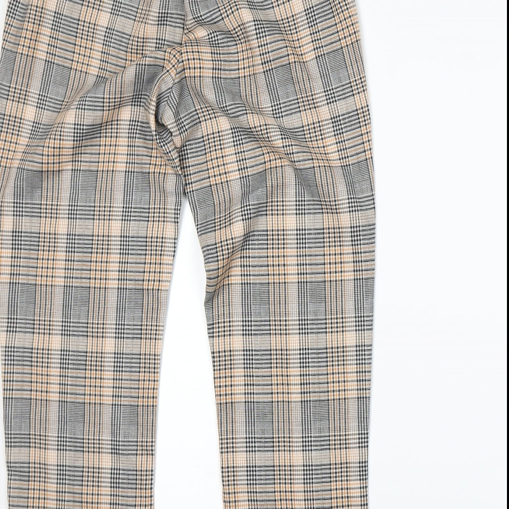 Missyempire Womens Orange Plaid  Trousers  Size 8 L25 in