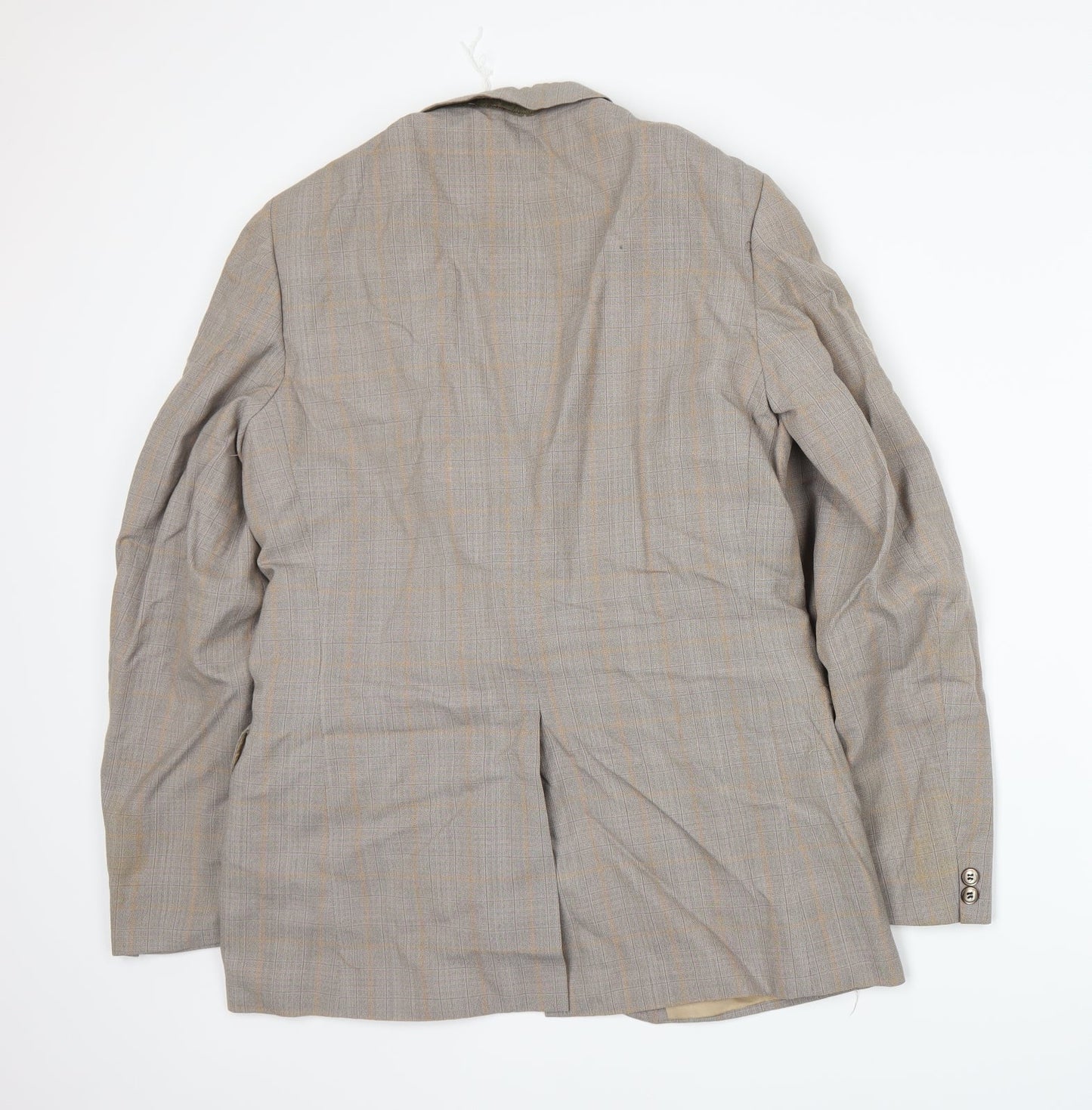 Preworn Mens Beige Plaid  Jacket Suit Jacket Size M