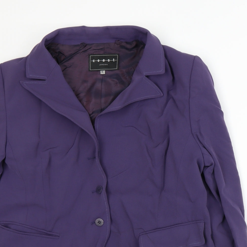 Coast Womens Purple   Jacket Suit Jacket Size 16