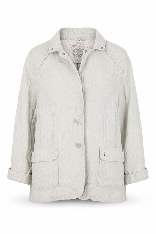 Front view of Olsen women’s grey jacket suit jacket, size UK 12