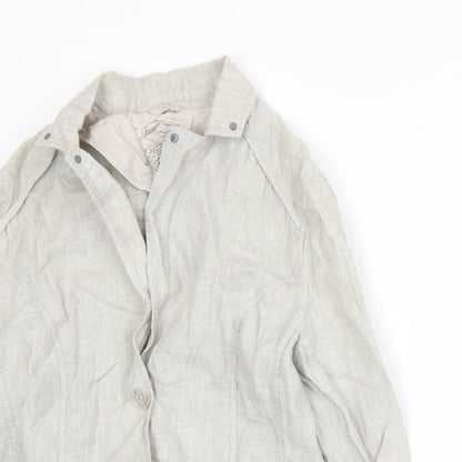 Close-up detail of Olsen women’s grey jacket suit jacket, size UK 12
