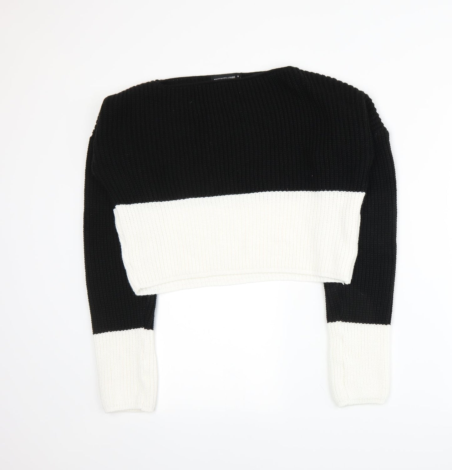 PRETTYLITTLETHING Womens Black  Knit Pullover Jumper Size S