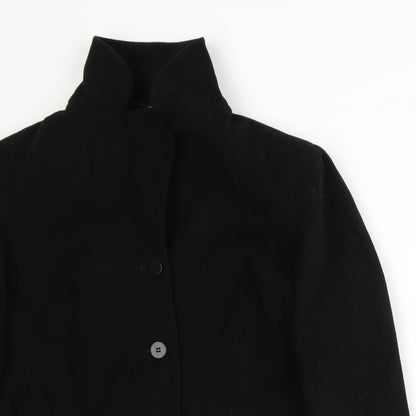 Close-up detail of EWM women’s black jacket suit jacket, size UK 16