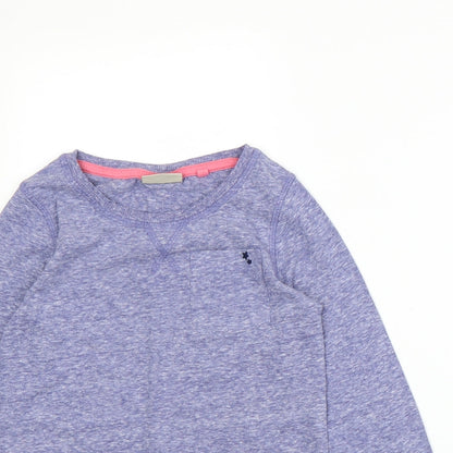 Close-up detail of Next girls’ blue basic t-shirt, size 6, years