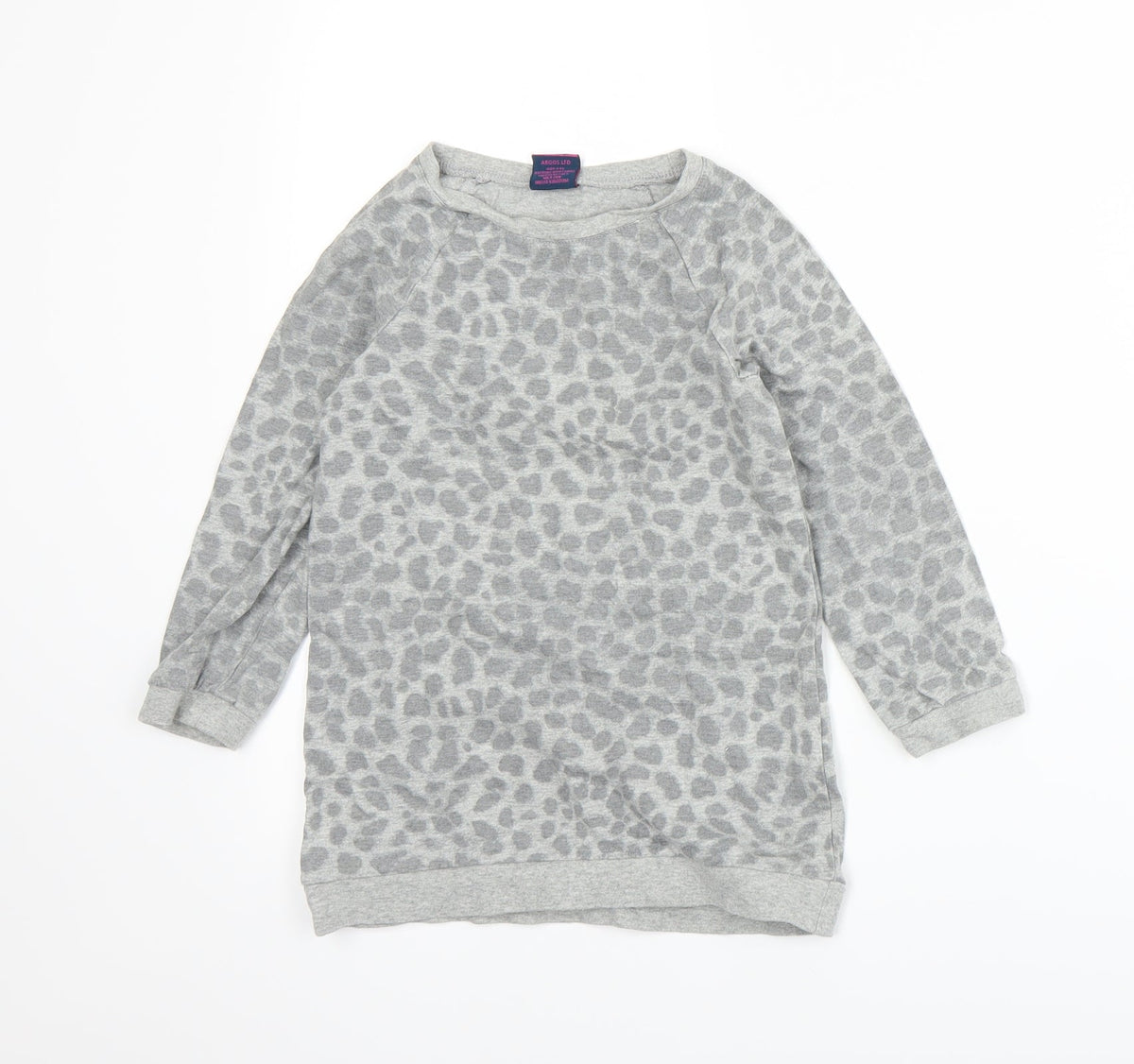 Emma Runton Girls Grey Animal Print Jersey Pullover Sweatshirt Size 5-6 Years