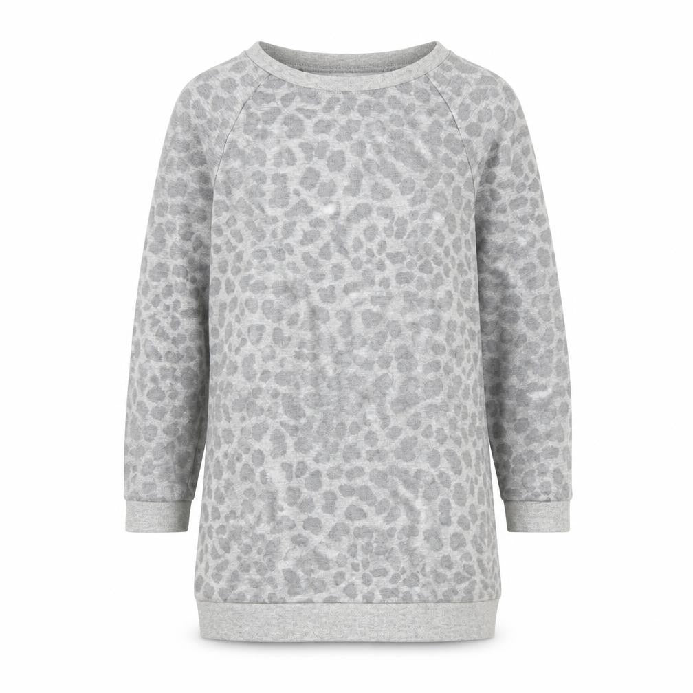 Emma Runton Girls Grey Animal Print Jersey Pullover Sweatshirt Size 5-6 Years