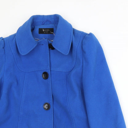 Close-up detail of W women’s blue jacket, size UK 14