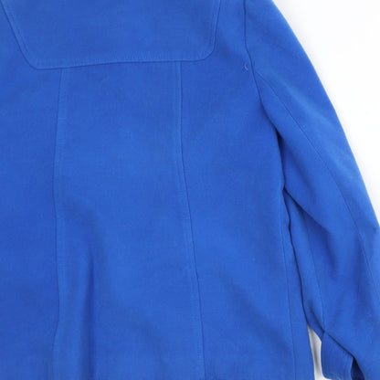 Brand and care label for W women’s blue jacket, size UK 14