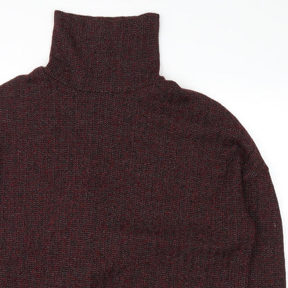 Close-up detail of Topshop women’s red jumper, size UK 14