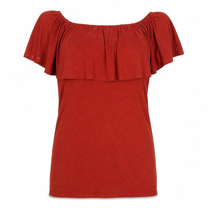 Front view of Miss Selfridge women’s orange basic blouse, size UK 10