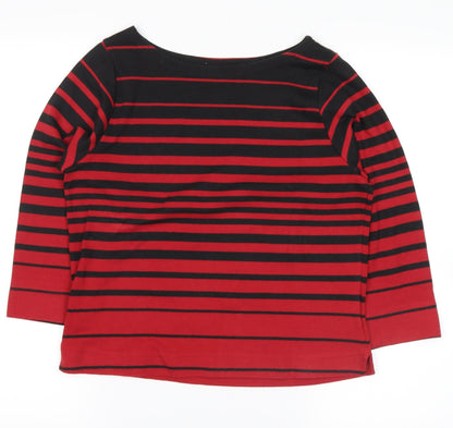 Additional front view of Joie De Vivre women’s red striped jumper, size L