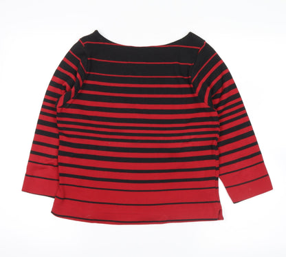 Back view of Joie De Vivre women’s red striped jumper, size L
