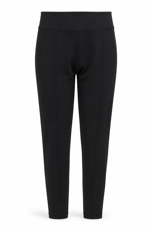 Front view of Awdis women’s black jogger leggings, size XS, 25-inch leg
