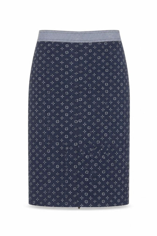 Front view of Vintage women’s blue straight & pencil skirt, size UK 10