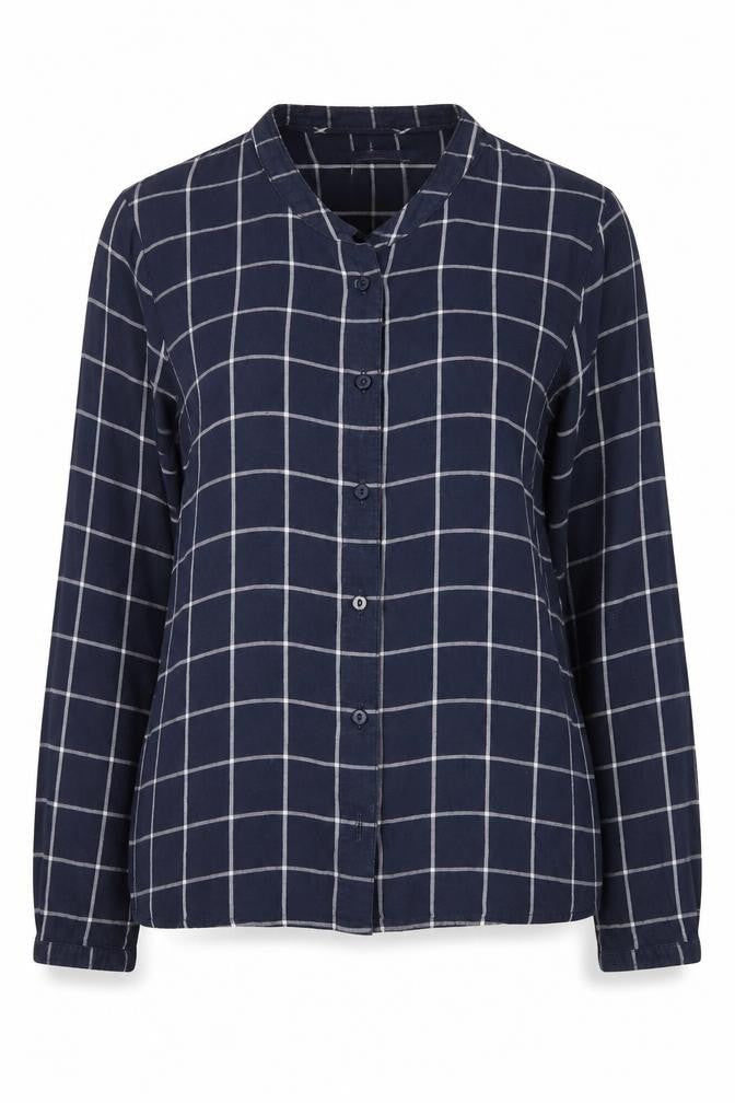 Marks & Spencer Womens Blue Check Flannel Basic Button-Up Size 6