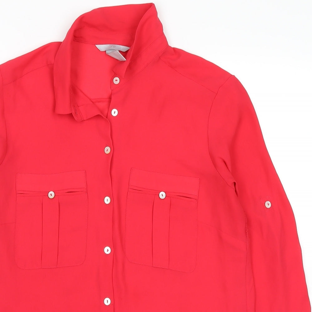 H&M Womens Pink   Basic Button-Up Size 12