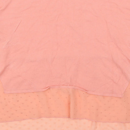 Brand and care label for Bonmarché women’s pink basic blouse, size M