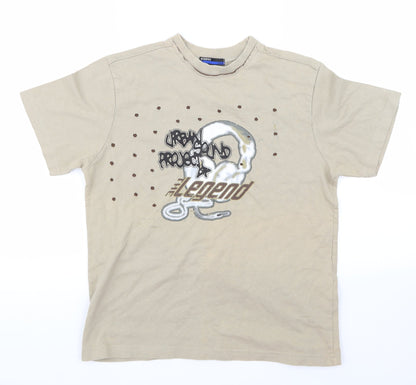 Front view of George boys’ beige pullover t-shirt, size 11-12, years