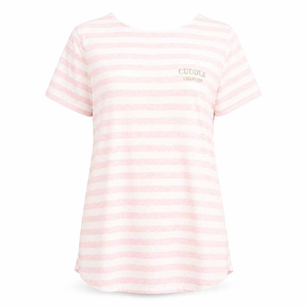 Primark Womens Pink Striped  Kaftan Nightshirt Size 10