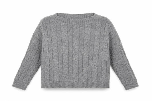 Front view of Preworn women’s gold knit jumper, size L
