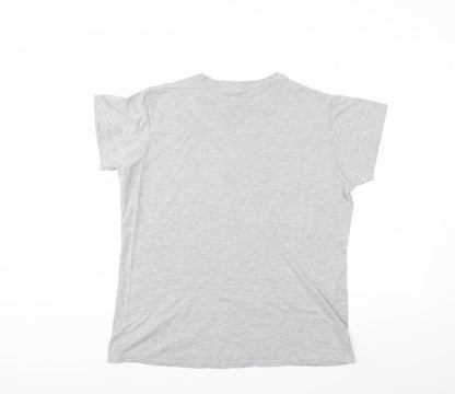 Back view of BRAVAD women’s grey basic t-shirt, size XL